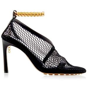 Bottega Veneta - Embellished Mesh & Leather “Fishnet” Pumps /Highheels